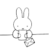 miffy reads the letter